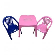 Mesa Infantil Rosa + 02 Cadeira Infantil Az/ro Plasnorthon