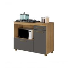 Balcão Para Cooktop 4 Bocas Cronos Arte Móveis Cinamomo-grafite