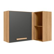 Armário Aereo De Canto 88cm Intenza - Ssx Multicoisas Carvalho Nature-chumbo