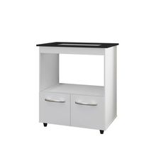 Balcão Para Cooktop 4 Bocas 2 Portas Armário De Cozinha Elisa - Ssx Multicoisas Branco