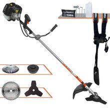 Roçadeira Profissional Lateral Terra Grh430 À Gasolina 43cc 1,7hp + Faca 40 Dentes Duraline 255mm 2mm + Escova Rotativa
