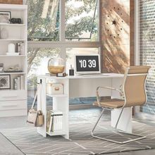 Mesa Gamer Leeds Q01 Amarena Móveis Cor Branco