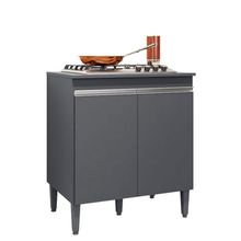 Balcão Armário De Cozinha Multiuso Para Cooktop Com Tampo 4 Ou 5 Bocas Andréia Cinza Fosco- Mabe Magazine