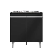 Balcão Armário De Cozinha Multiuso Para Cooktop Com Tampo 4 Ou 5 Bocas Andréia Preto- Mabe Magazine