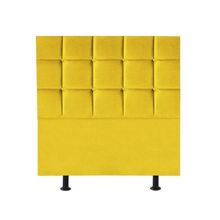 Cabeceira Estofada Cama Box Solteiro 100cm Espanha Corino Amarelo- Mabe Magazine