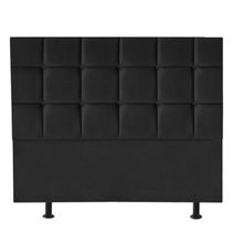 Cabeceira Estofada Cama Box Casal Queen 160cm Espanha Corino Preto- Mabe Magazine