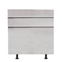 Cabeceira Estofada Cama Box Solteiro 90cm Argentina Corino Cinza Claro- Mabe Magazine