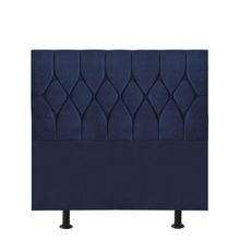 Cabeceira Estofada Cama Box Solteiro 100cm Istambul Suede Azul- Mabe Magazine