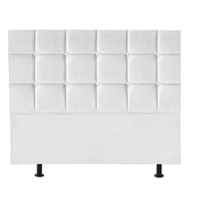 Cabeceira Estofada Cama Box Casal King 195cm Espanha Corino Branco- Mabe Magazine