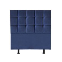 Cabeceira Estofada Cama Box Solteiro 90cm Espanha Suede Azul- Mabe Magazine