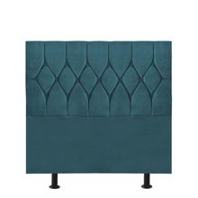 Cabeceira Estofada Cama Box Solteiro 90cm Istambul Suede Azul Turquesa- Mabe Magazine