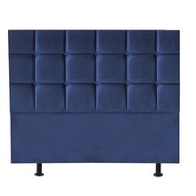 Cabeceira Estofada Cama Box Casal 140cm Espanha Suede Azul- Mabe Magazine