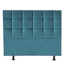 Cabeceira Estofada Cama Box Casal 140cm Espanha Suede Azul Turquesa- Mabe Magazine