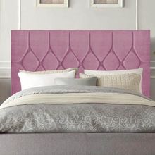 Cabeceira Estofada Cama Box Queen 160cm Istambul Suede Rosa Bebe- Mabe Magazine