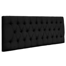 Painel Suspenso Cabeceira Dubai 1,93m Para Cama King Size Suede Preto - Aurora Line