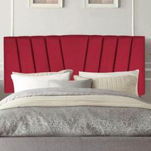 Painel Cabeceira Estofada Bélgica 160cm Cama Box Queen Suede Vermelho- Mabe Magazine