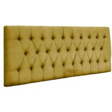 Painel Suspenso Cabeceira Dubai 1,38m Para Cama Casal Suede Amarelo - Aurora Line
