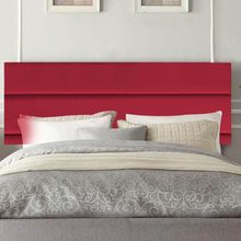 Painel Cabeceira Estofada Argentina 160cm Cama Box Queen Corino Vermelho- Mabe Magazine