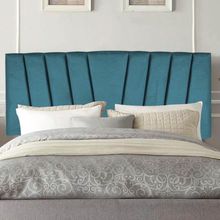 Painel Cabeceira Estofada Bélgica 140cm Cama Box Casal Suede Azul Turquesa- Mabe Magazine