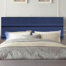 Painel Cabeceira Estofada Argentina 160cm Cama Box Queen Corino Azul- Mabe Magazine