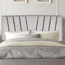 Painel Cabeceira Estofada Bélgica 100cm Cama Box Solteiro Suede Cinza Claro- Mabe Magazine