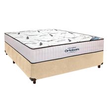 Cama Box Preto + Colchão Casal High Foam Ortobom