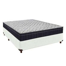 Cama Box Perola + Colchão Casal Airtech 150 Ortobom