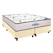 Cama Box Cinza + Colchão Queen High Foam Ortobom