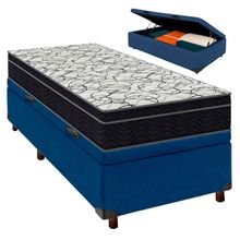 Cama Box Bau Marrom + Colchão Solteiro Airtech 150 Ortobom