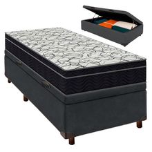Cama Box Bau Perola + Colchão Solteiro Airtech 150 Ortobom