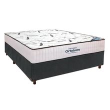 Cama Box Perola + Colchão Casal High Foam Ortobom