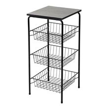 Fruteira Utimil com 3 Cestos - Preta