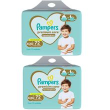 Kit 2 Fralda Pampers Premium Care Max XXXG 72 Unidades Cada