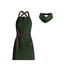 Avental e Faixa de Cabelo Verde Escuro Chef Cozinha Bistro