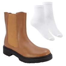 Kit Bota Usaflex Chelsea Feminina + Par de Meia