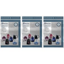 3 Kits 3 Sacos de aspirador de pó - Modelos: One, Trio, Max Trio, Go!, Ingenio, Twenty e Sonic (SBEON) Electrolux