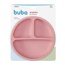 Pratinho em Silicone Buba com Ventosas Rosa 1 Unidade