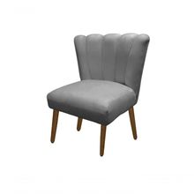 Cadeira Pétala Flor Para Sala De Estar Penteadeira Salão Suede Cinza Claro