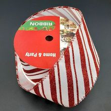 Rolos Fita Aramada Listrada Enfeite Natal 6,3cm 9m Kit 10pçs