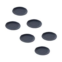 Conjunto de Pratos de Sobremesa Ovais Porto Brasil Orgânico Preto Matte 22,5cm - 6 peças
