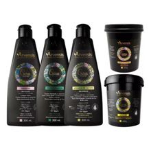 Kit Arvensis Cachos Crespos Shampoo Condicionador Ativador Mascara 2x1 Geleia