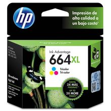 Cartucho HP 664XL Original, F6v30ab, Colorido