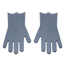LUVA PRANA ESPONJA DE SILICONE PARA LIMPEZA CINZA PG129