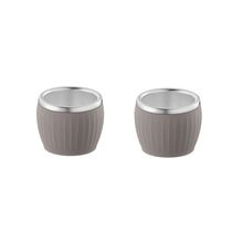 CONJUNTO 2 PEÇAS TRAMONTINA 2 XÍCARAS PARA CAFÉ EMPILHAVEL 80ML SEM ALÇA EM AÇO INOX CINZA 64760/348