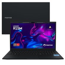 Notebook Positivo Vision R15M AMD® Ryzen 7-5825U Linux 8GB RAM 256GB SSD Wi-Fi 6 15” Full HD IPS - Minitela - Preto