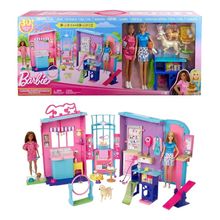 Barbie Playset Maleta PetShop Creche De Animais De Estimação 90 Cm Com 2 Bonecas - Mattel