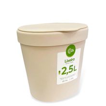 Lixeira Basic com Tampa 2.5L  Bege LGR 10906/0468 - Coza