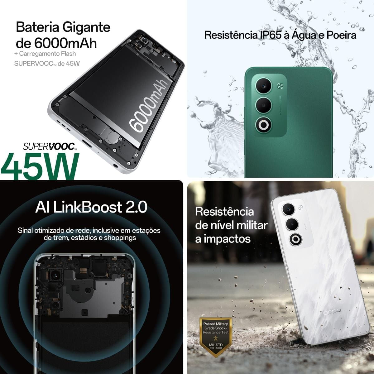 Smartphone OPPO A5 5G Tela 6.67 256GB 8GB RAM Câmera 50MP Verde