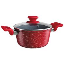 Caçarola Euro Home Colorstone Antiaderente 5 Camadas Vermelha – 3 L