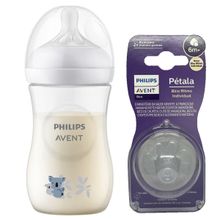 Mamadeira Pétala 3.0 260ml Coala Philips Avent +2un Bico N6